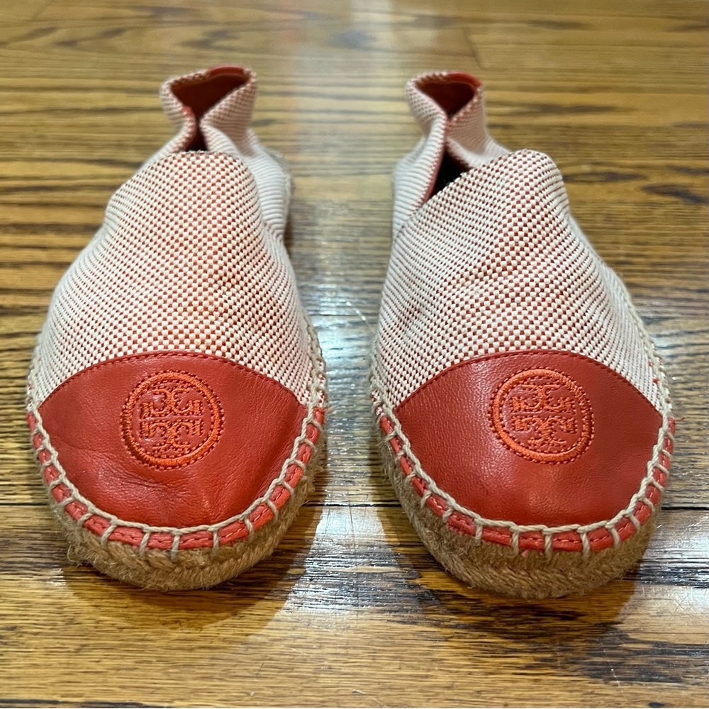 Tory Burch Women’s Colorblock Flat Espadrilles in Rusty Knot Size 8